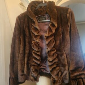 Fabulous Furs Brown Faux Fur Jacket